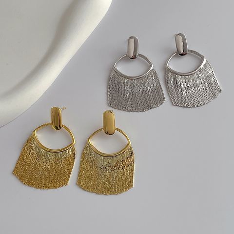 Fashion Geometric Copper Tassel Women's Drop Earrings 1 Pair
