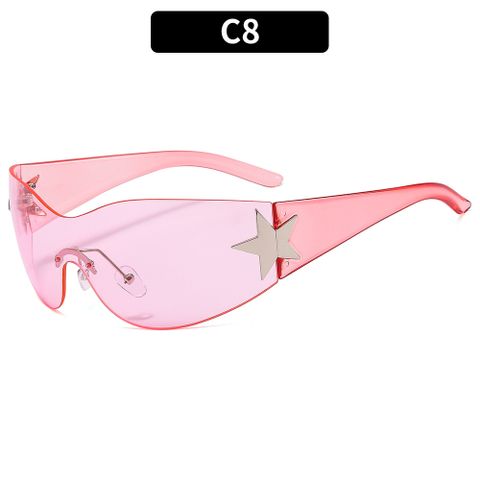 Retro Star Pc Oval Frame Frameless Men's Sunglasses