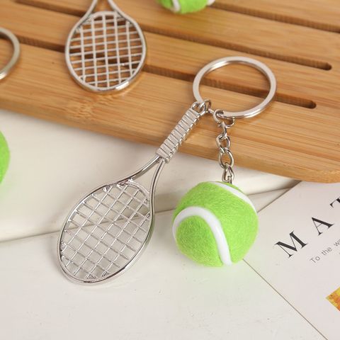 Sports Tennis Racket Badminton Racket Pvc Alloy Unisex Bag Pendant Keychain 1 Piece