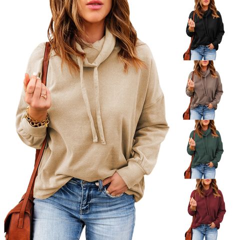 Women's Hoodie Long Sleeve Hoodies & Sweatshirts Patchwork Fashion Solid Color