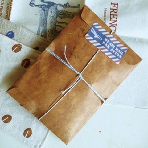 Vintage Color Kraft Paper Envelope Postcard Buggy Bag 1 Piece