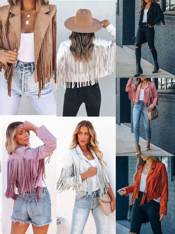 Women's Fashion Solid Color Tassel Placket Jacket