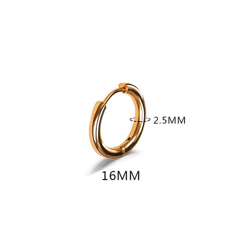 1 Piece Fashion Round Stainless Steel Hoop Earrings