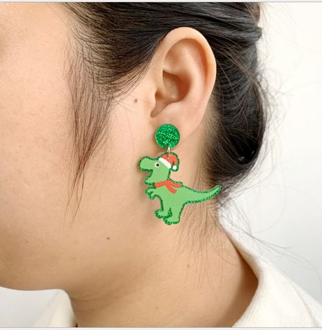 Cartoon Style Dinosaur Arylic Women's Drop Earrings 1 Pair