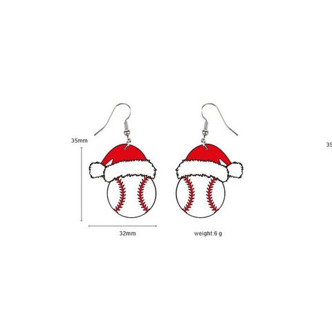 Cartoon Style Christmas Hat Ball Arylic Women's Drop Earrings 1 Pair