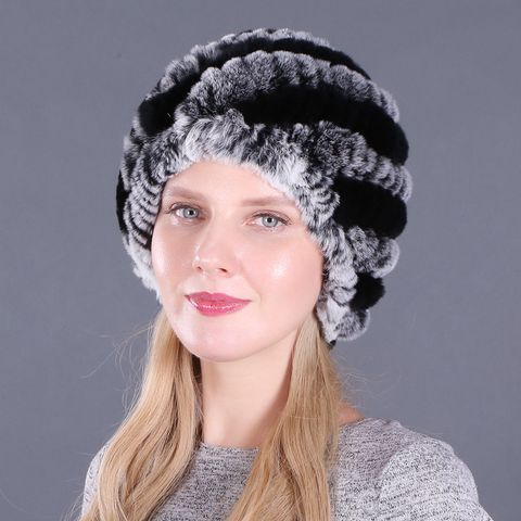 Women's Fashion Stripe Flat Eaves Beanie Hat