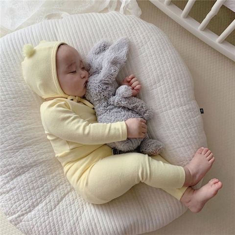 Cute Solid Color Knitted Cotton Baby Rompers