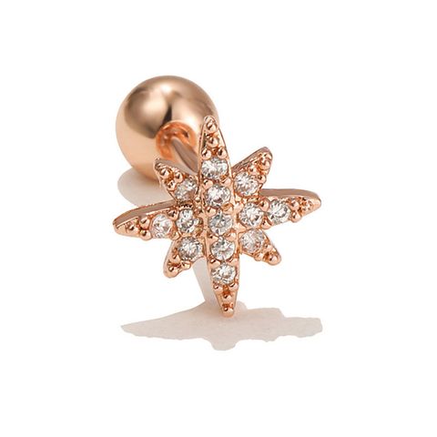 Fashion Geometric Copper Inlay Zircon Ear Studs 1 Piece