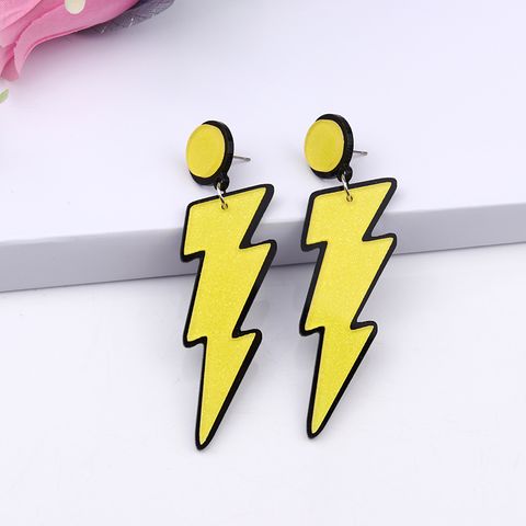 Simple Style Lightning Arylic Stoving Varnish Women's Earrings 1 Pair