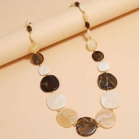 Fashion Round Resin Beaded Women's Necklace 1 Piece