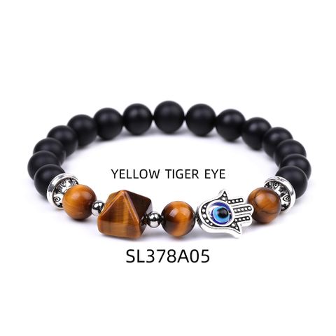 Fashion Devil's Eye Palm Artificial Crystal Stone Irregular Beaded Polishing Bracelets 1 Piece