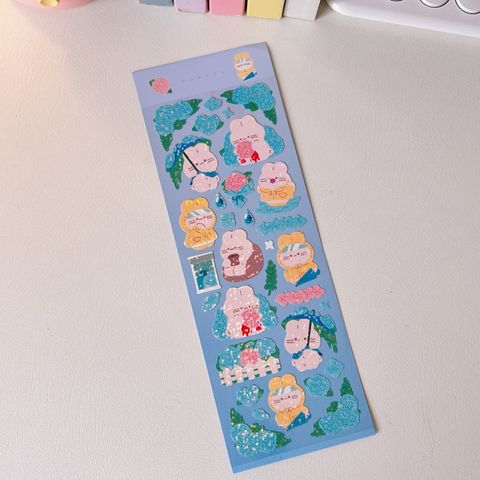 Korean Style Ins Cartoon Cute Soft Candy Bear Hand Ledger Sticker Creative Mobile Phone Decorative Material Transparent Waterproof Stickers