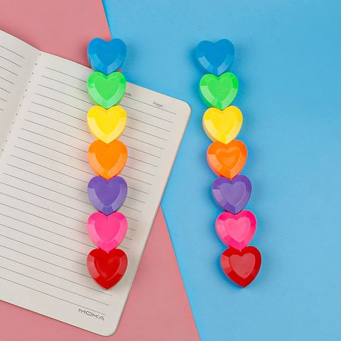 Pluma Fluorescente De Cabeza Oblicua De 6 Colores Con Forma De Corazón De Moda 1 Pieza