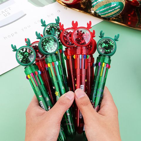 Cute Christmas Retractable Student Multi-color Ballpoint Pen 1 Piece