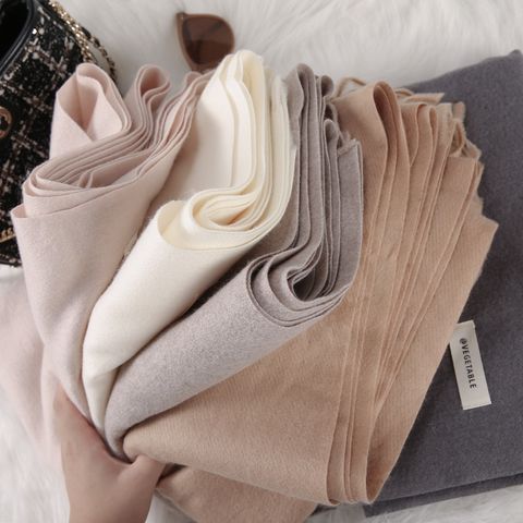 Women's Fashion Solid Color Imitation Cashmere Tassel Winter Scarves