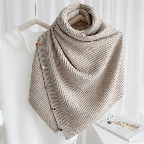 Women's Simple Style Solid Color Knit Winter Scarves