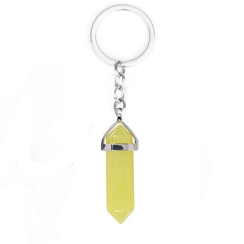 Retro Geometric Alloy Plating Natural Stone Women's Bag Pendant Keychain