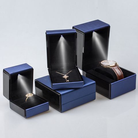 Simple Style Solid Color Composite Material Jewelry Boxes