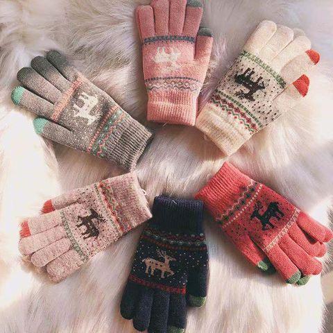 Women's Fashion Elk Acetate Fibre Gloves 1 Pair