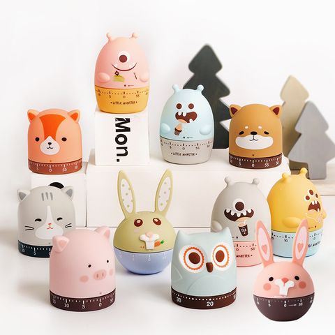 Cartoon Cute Time Manager Zoo Cute Pet Lazy Cat Little Monster Rabbit Mechanical Timer One Piece Dropshipping