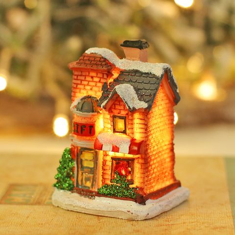 New Style Christmas Cartoon Glowing Igloo Resin Craft Decoration