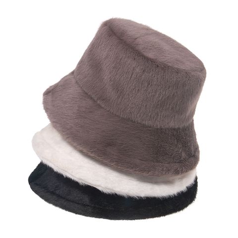 Unisex Fashion Solid Color Flat Eaves Bucket Hat