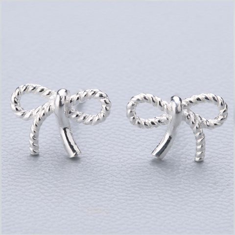Fashion Pineapple Butterfly Bow Knot Silver Plated Plating Women's Ear Studs 1 Pair