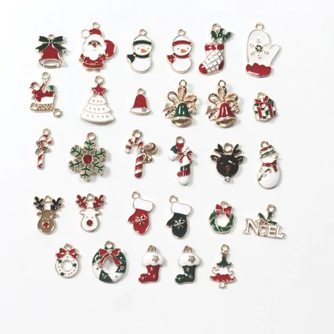 1 Piece Alloy Rhinestones Christmas Socks Wreath Snowman