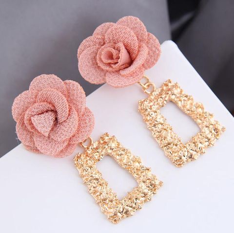 Fashion Flower Alloy Plating Women's Drop Earrings 1 Pair