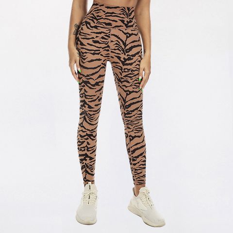 Fashion Tiger Skin Polyester Tracksuit Vest Jogger Pants
