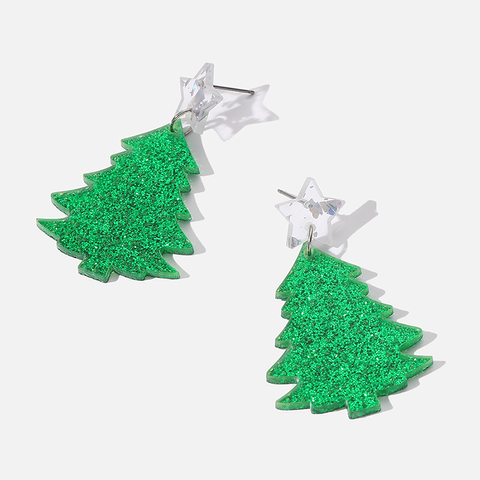 Fashion Christmas Tree Arylic Irregular Women's Drop Earrings 1 Pair