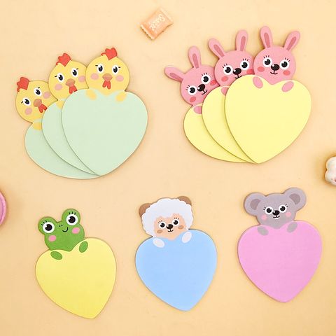 Cartoon Cute Heart-shaped Student Message Special-shaped Post-it Notes