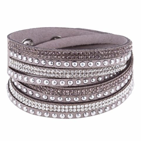Fashion Solid Color Flannel Inlay Artificial Gemstones Women's Bracelets 1 Piece