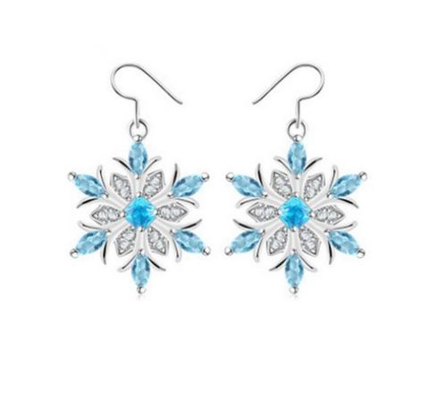 Fashion Snowflake Alloy Inlay Zircon Women's Earrings Necklace