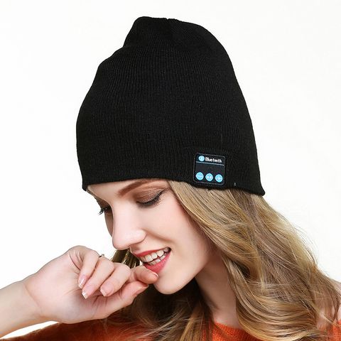 Solid Color/stitching Bluetooth Wireless Earphone Knitted Hat