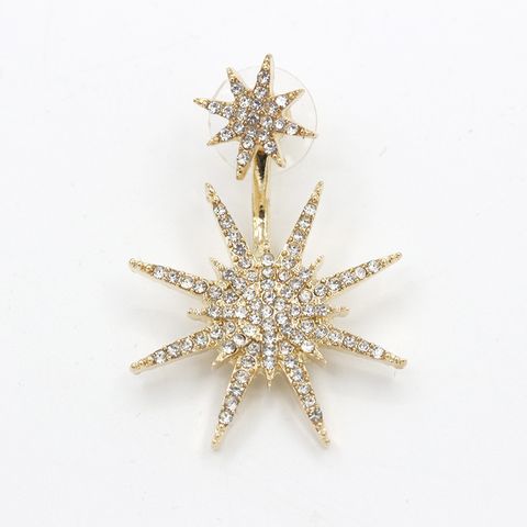 Fashion Star Alloy Plating Inlay Artificial Diamond Women's Drop Earrings 1 Piece