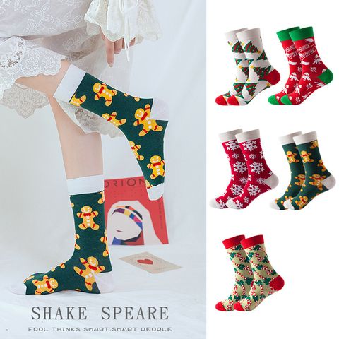 Unisex Mode Weihnachtsbaum Baumwolle Jacquard Ankle Socken