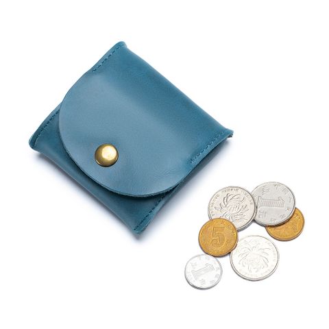 Unisex Solid Color Leather Magnetic Buckle Coin Purses