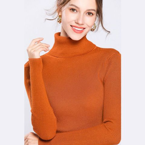 Women's Sweater Long Sleeve Sweaters & Cardigans Fashion Solid Color