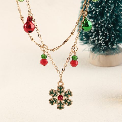 Sweet Snowflake Alloy Patchwork Artificial Crystal Women's Pendant Necklace 1 Piece