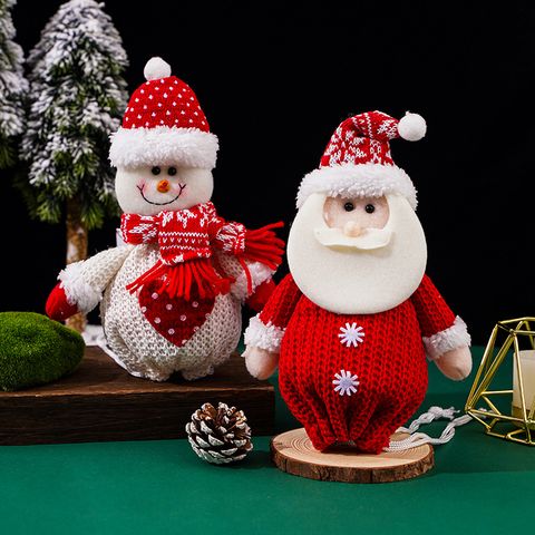 Noël Mignon Père Noël Bonhomme De Neige Tricoter Fête Fournitures D'emballage Cadeau