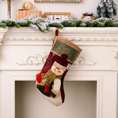 Christmas Retro Santa Claus Snowman Elk Cloth Party Christmas Socks