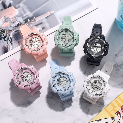 Sports Solid Color Electronic Women's Watches