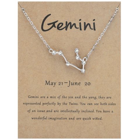 Simple Style Constellation Alloy Rhinestone Plating Women's Pendant Necklace