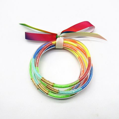 Fashion Solid Color Bow Knot Silica Gel Women's Bracelets 1 Piece