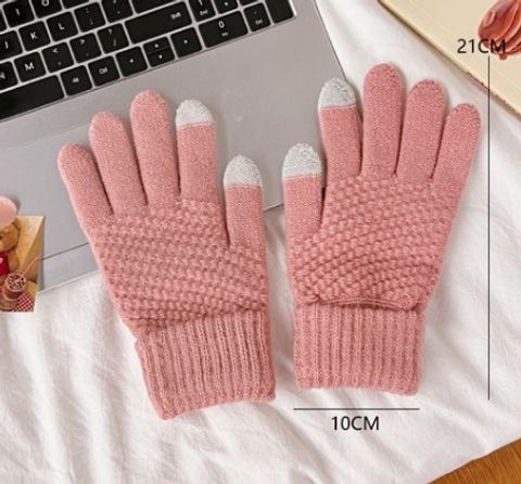 Mujeres Moda Color Sólido Algodón Mezcla De Algodón Guantes 1 Par