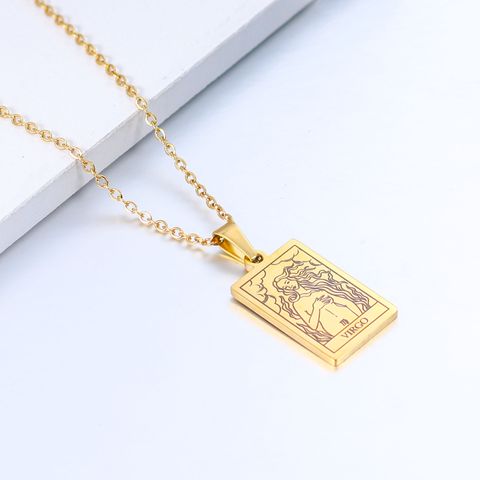 Simple Style Constellation Stainless Steel Plating Necklace