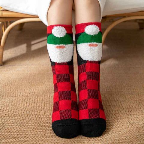 Frau Süss Weihnachtsmütze Weihnachtsmann Schneemann Acetatfaser Polyester Baumwolle Ankle Socken