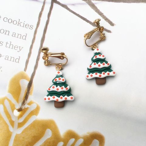 Ethnic Style Christmas Tree Santa Claus Snowman Resin Women's Drop Earrings 1 Pair