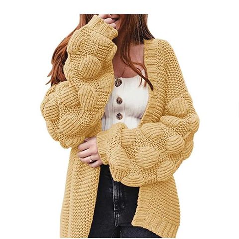 Women's Cardigan Long Sleeve Sweaters & Cardigans Braid Fashion Solid Color